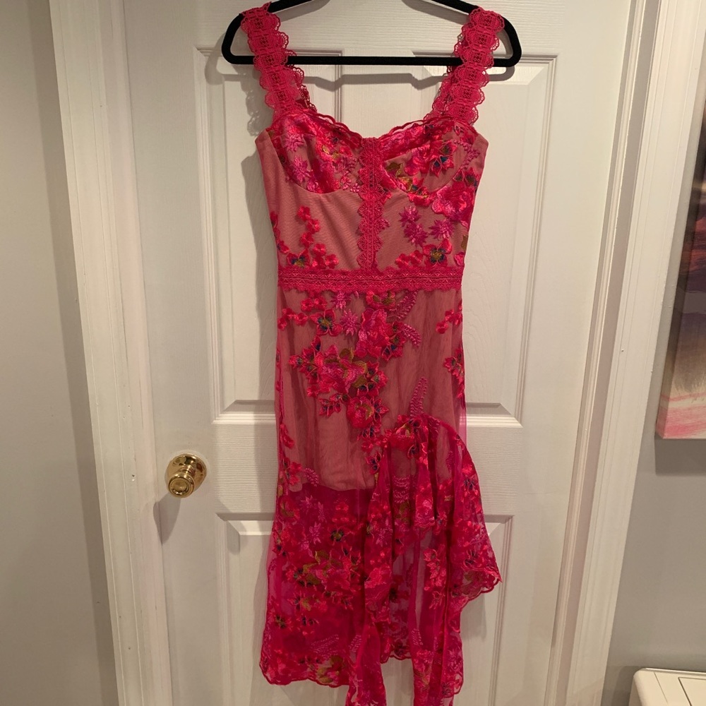 Bronx and Banco Eva midi Dress in Fuchsia - Picture 7 of 8
